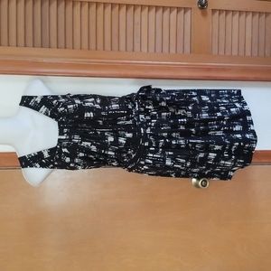 NEW Ann Taylor Loft Black Beige Print Sun Dress 6